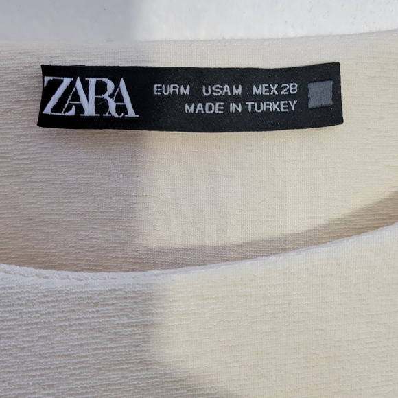 Zara Womens Draped Ruched Sleeve Top Shirt Size Medium - Picture 3 of 3